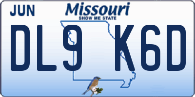 MO license plate DL9K6D