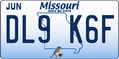 MO license plate DL9K6F
