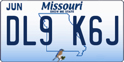 MO license plate DL9K6J