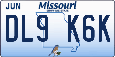 MO license plate DL9K6K