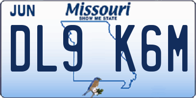 MO license plate DL9K6M
