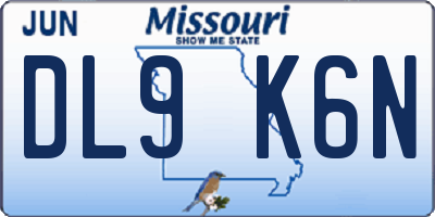 MO license plate DL9K6N