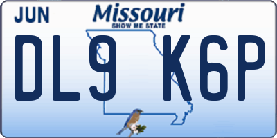 MO license plate DL9K6P