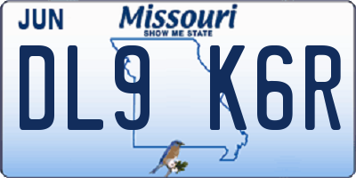 MO license plate DL9K6R