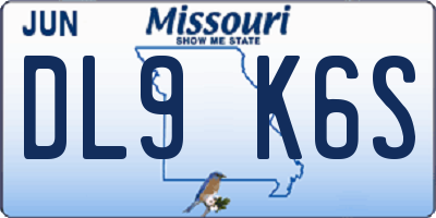 MO license plate DL9K6S
