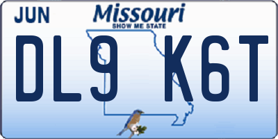 MO license plate DL9K6T