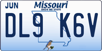 MO license plate DL9K6V