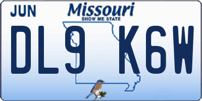 MO license plate DL9K6W