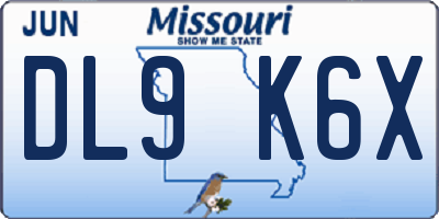 MO license plate DL9K6X