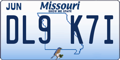 MO license plate DL9K7I