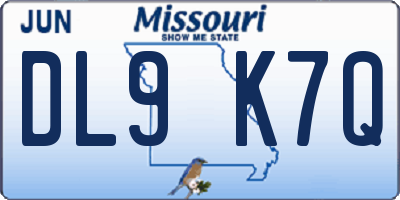 MO license plate DL9K7Q