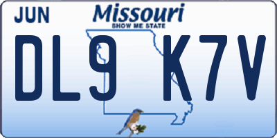 MO license plate DL9K7V