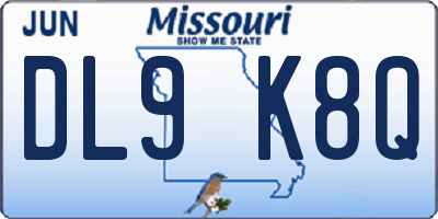 MO license plate DL9K8Q