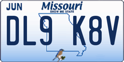 MO license plate DL9K8V