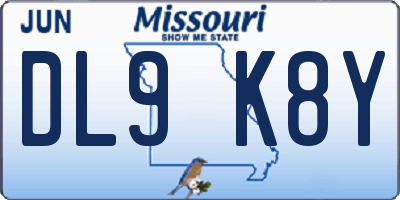 MO license plate DL9K8Y