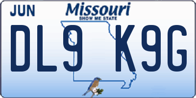 MO license plate DL9K9G