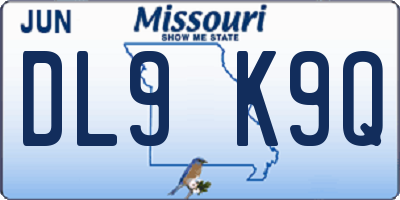 MO license plate DL9K9Q