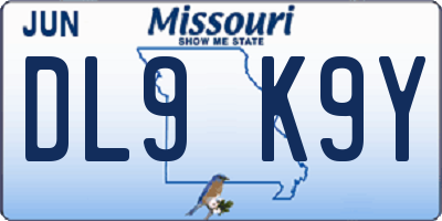MO license plate DL9K9Y
