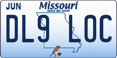 MO license plate DL9L0C