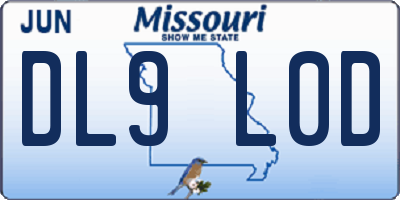 MO license plate DL9L0D