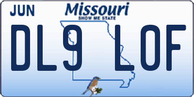 MO license plate DL9L0F