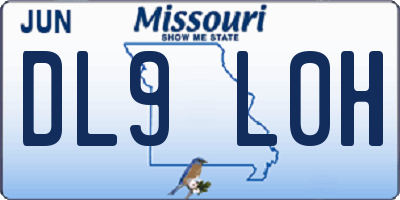 MO license plate DL9L0H