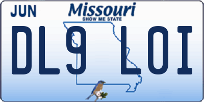MO license plate DL9L0I