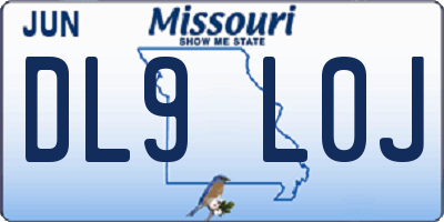 MO license plate DL9L0J