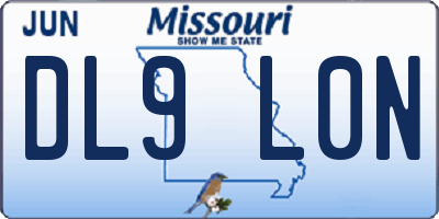 MO license plate DL9L0N