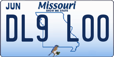 MO license plate DL9L0O