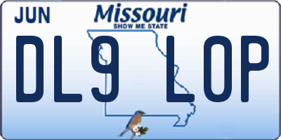 MO license plate DL9L0P