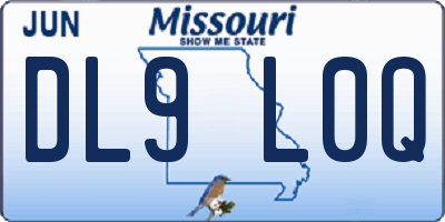 MO license plate DL9L0Q