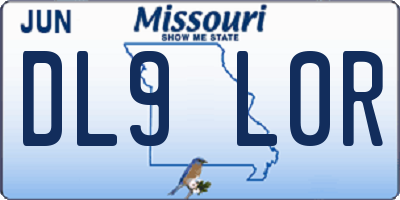MO license plate DL9L0R