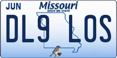 MO license plate DL9L0S