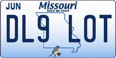MO license plate DL9L0T