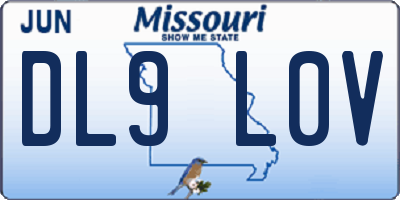 MO license plate DL9L0V