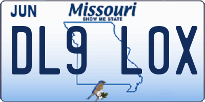 MO license plate DL9L0X
