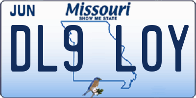 MO license plate DL9L0Y