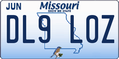 MO license plate DL9L0Z
