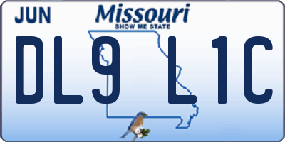 MO license plate DL9L1C