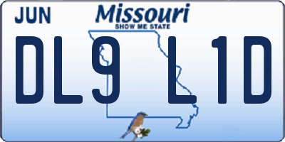 MO license plate DL9L1D