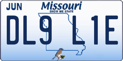 MO license plate DL9L1E