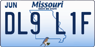 MO license plate DL9L1F