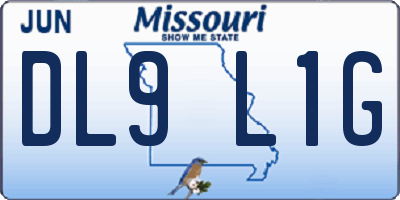 MO license plate DL9L1G