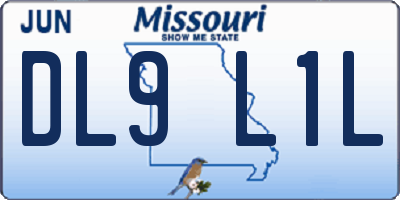 MO license plate DL9L1L