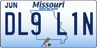 MO license plate DL9L1N