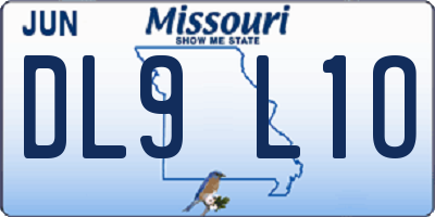 MO license plate DL9L1O
