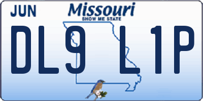 MO license plate DL9L1P
