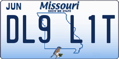 MO license plate DL9L1T