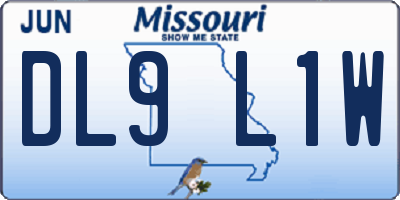 MO license plate DL9L1W
